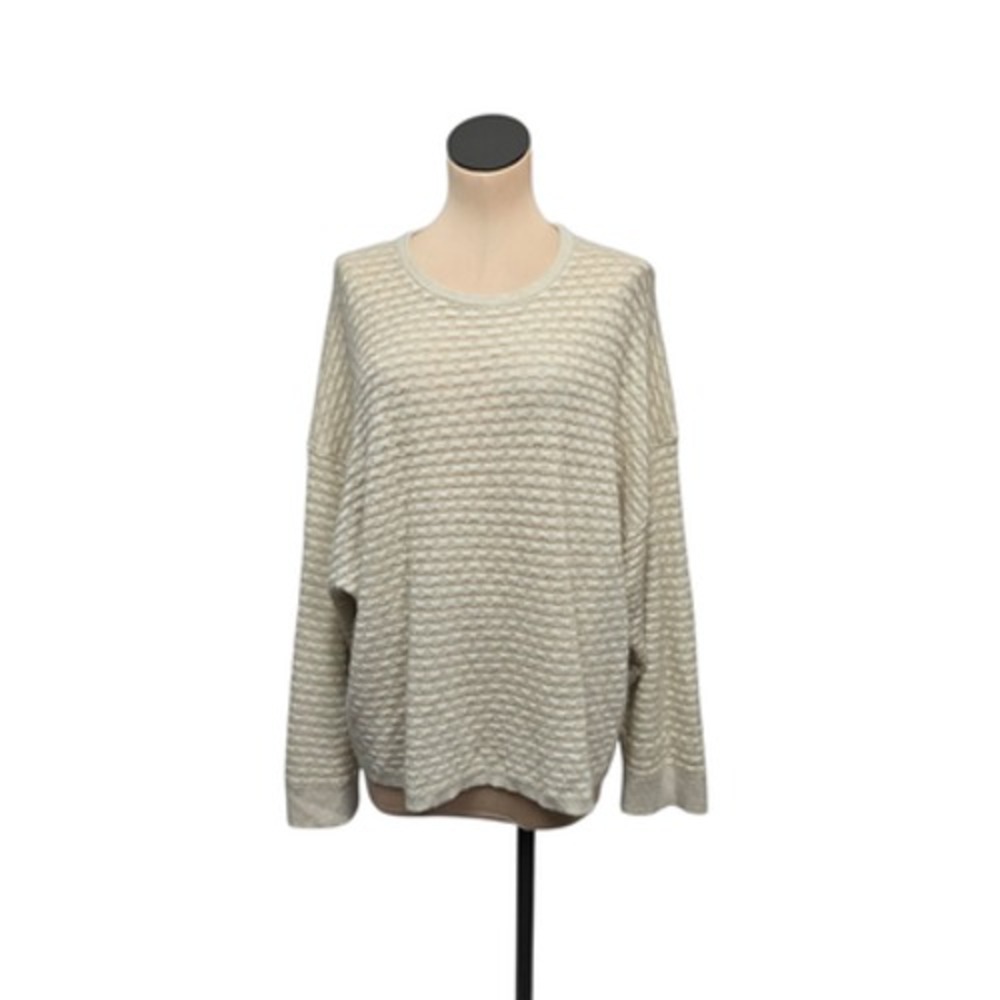 Babaton Sweater Womens‎ Medium Beige Metallic Mohair Knit Pullover Lightweight M